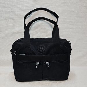 Kipling Klara Black Nylon Crossbody/Handbag Dual Handles (No Shoulder Strap)